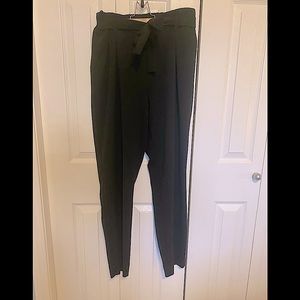 High-waisted paper-bag dress pants